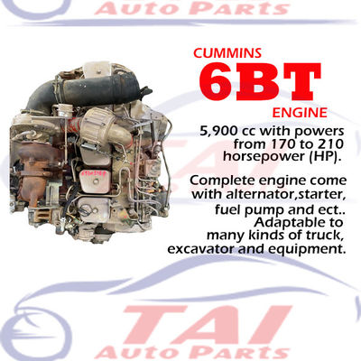 Diesel 6BT Parti di motore giapponese Cummins Long Block Generator per camion-bus